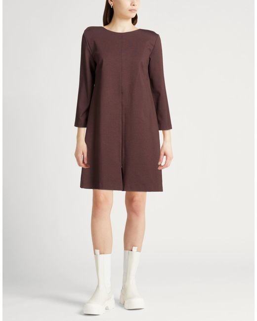 MEIMEIJ Brown Mini Dress Viscose, Polyamide, Elastane