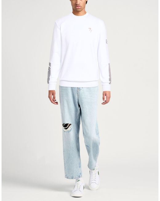 EA7 White Sweatshirt Cotton, Polyester, Elastane for men