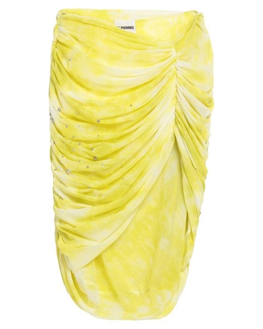 DES_PHEMMES Yellow Mini Skirt