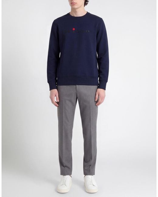 Kiton Blue Sweatshirt Cotton, Elastane for men