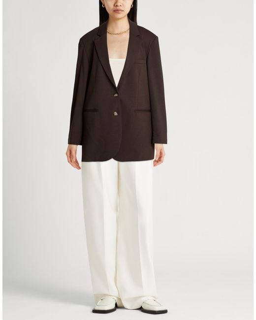 Haveone Brown Blazer Viscose, Polyamide, Elastane