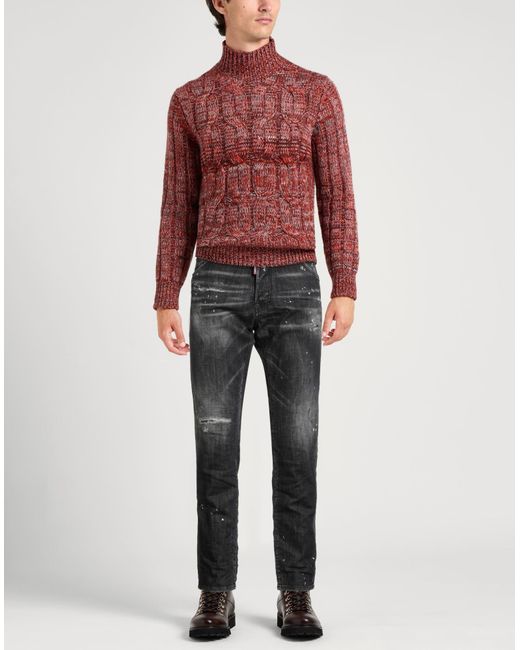 DSquared² Gray Jeans Cotton, Elastane, Calfskin for men