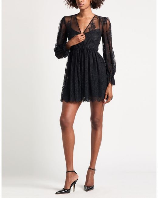 Suoli Black Mini Dress Polyamide, Cotton