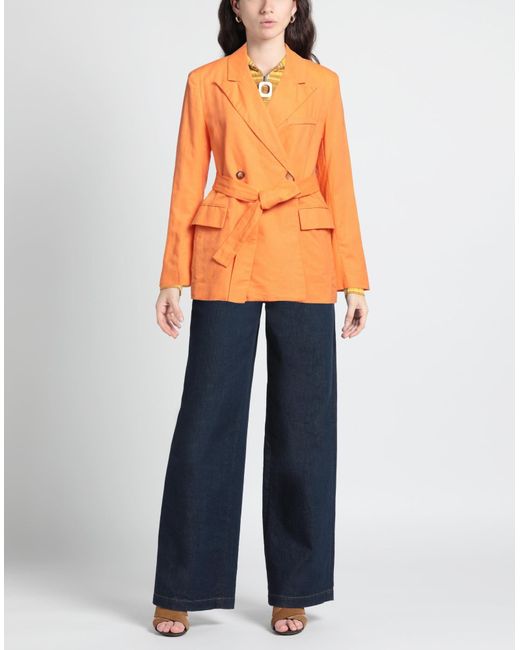WEILI ZHENG Orange Blazer