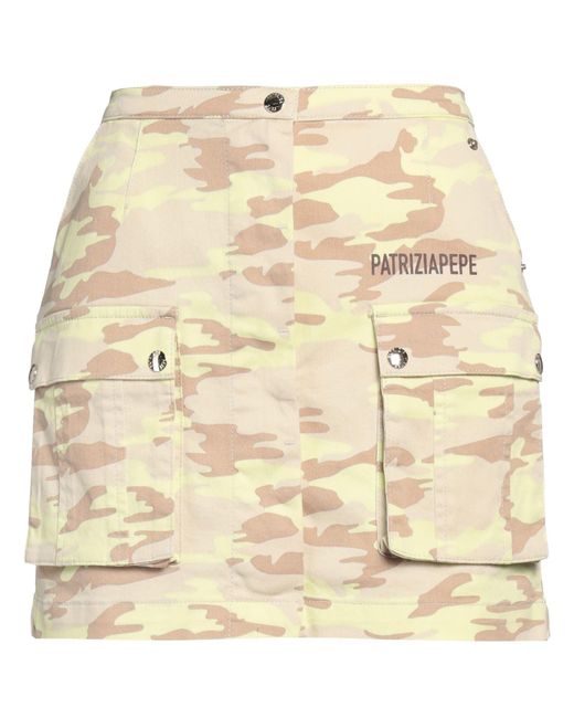 Patrizia Pepe Natural Mini Skirt Cotton, Elastane