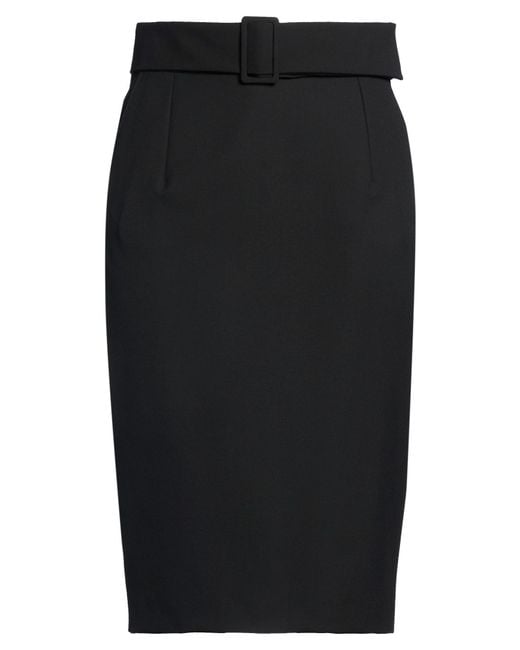 Marella Black Midi Skirt Polyester, Viscose, Elastane