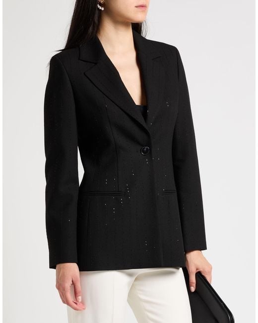Attic And Barn Black Blazer Viscose, Wool, Polyamide, Polyester