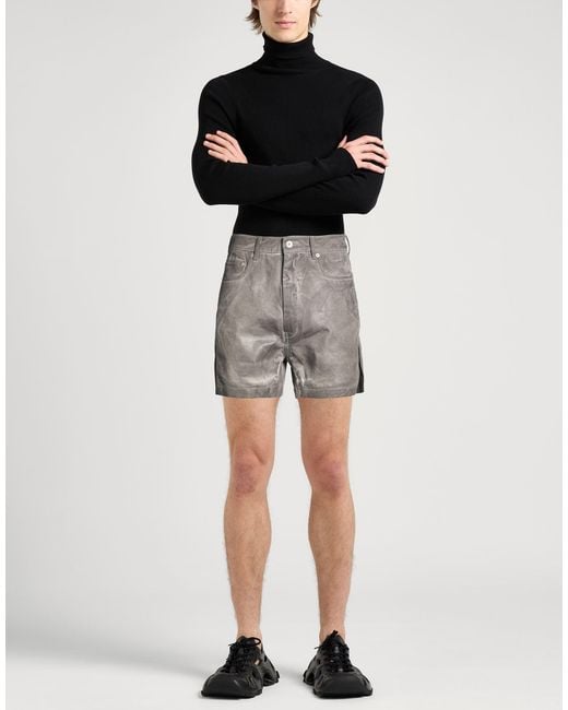 Rick Owens Gray Denim Shorts for men