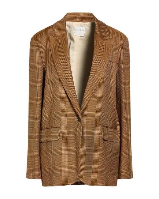Forte_forte Brown Camel Blazer Viscose, Wool