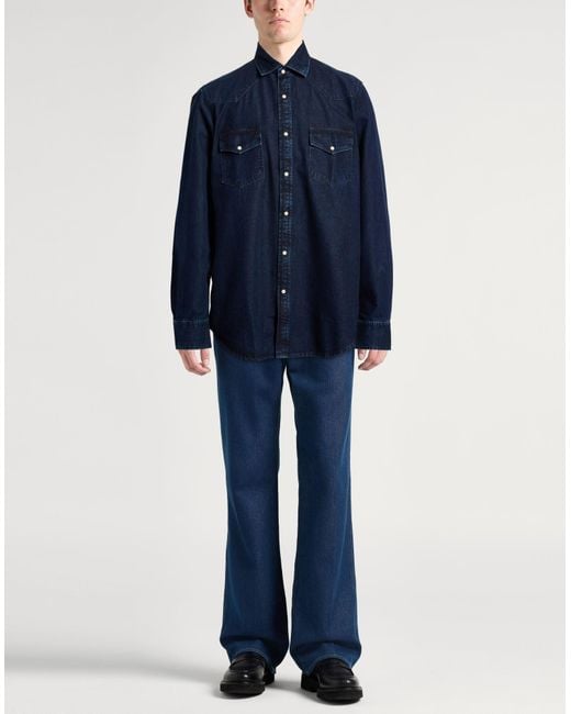 Moorer Blue Denim Shirt for men
