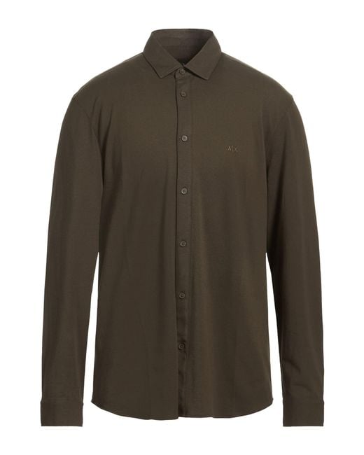 ARMANI EXCHANGE Green Shirt Cotton, Elastane for men