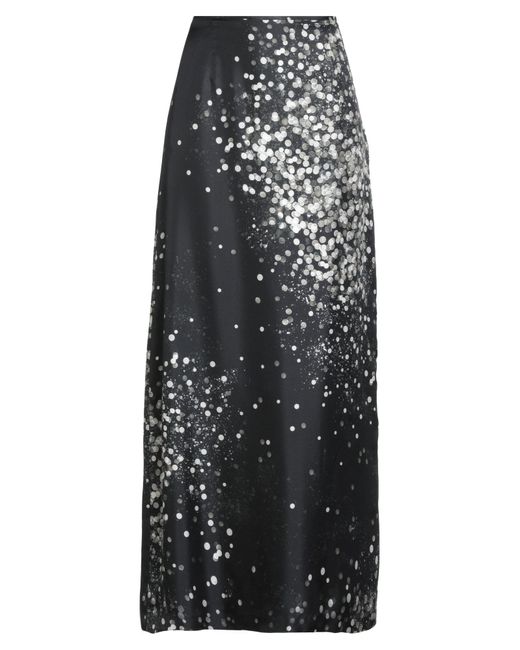 Alysi Black Chocolat Maxi Skirt Silk