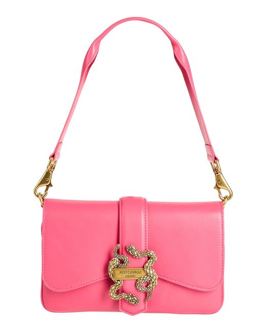 Just Cavalli Pink Garnet Handbag Polyester, Polyurethane Resin