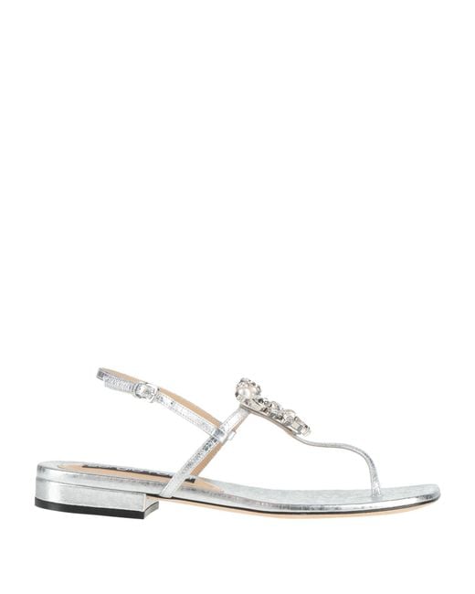 Sergio Rossi White Thong Sandal