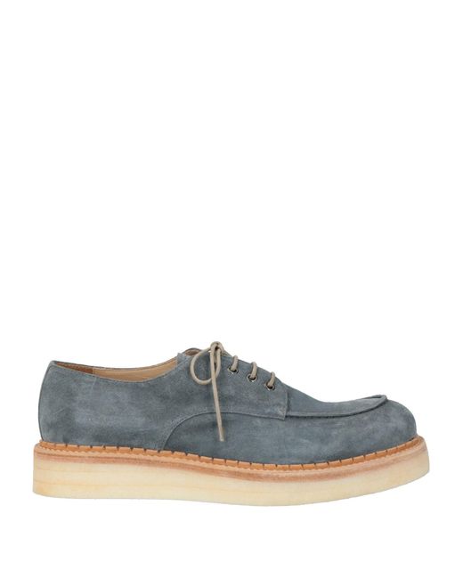 Eleventy Blue Slate Lace-Up Shoes Leather for men