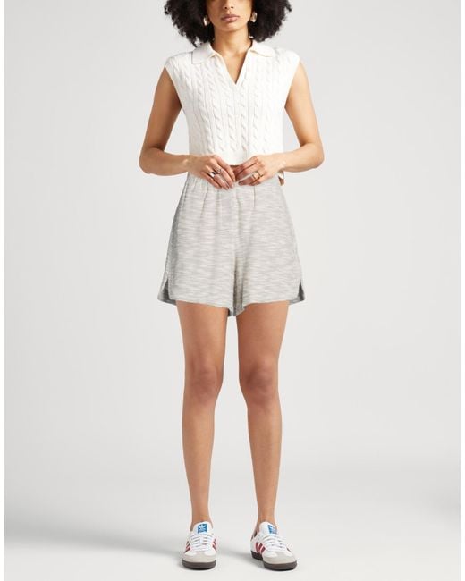 8pm White Light Shorts & Bermuda Shorts Cotton, Acrylic, Polyamide, Metallic Polyester