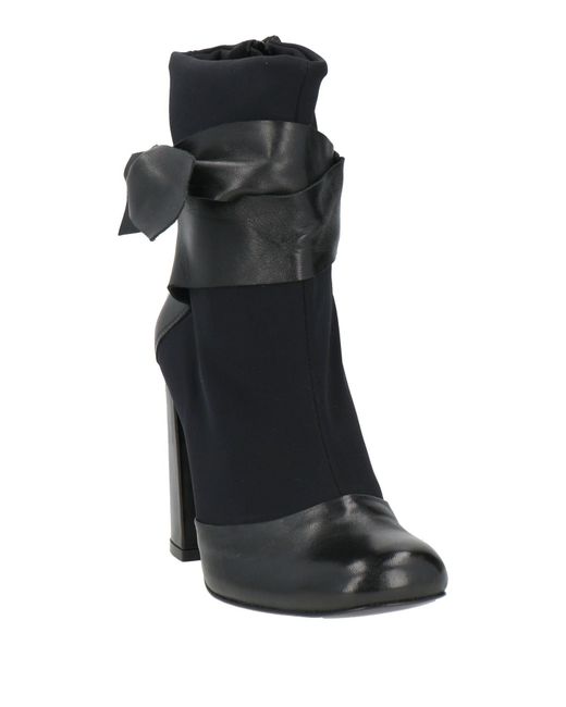 Chiarini Bologna Black Ankle Boots Leather, Textile Fibers