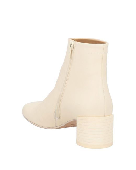 MM6 by Maison Martin Margiela Natural Anatomic Leather Zip Ankle Boots