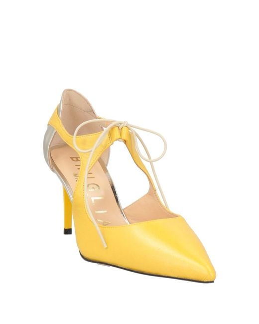 Bruglia Yellow Pumps Leather
