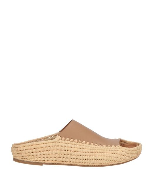 Paloma Barceló Brown Leo Camel Sandals Leather, Textile Fibers