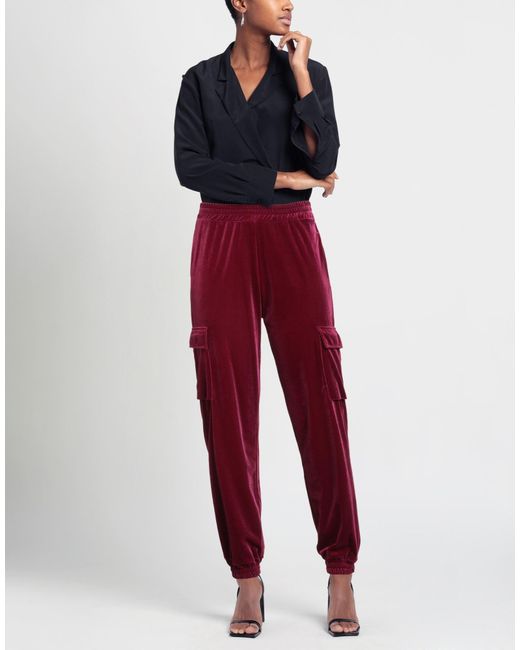 DON'T @ ME Red Pants Polyester, Elastane