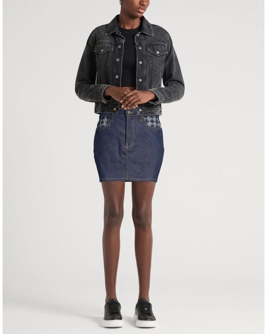 Amiri Blue Denim Skirt Cotton, Elastane