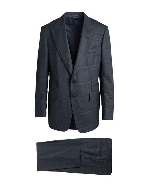 Tom Ford Blue Suit Wool, Elastane for men