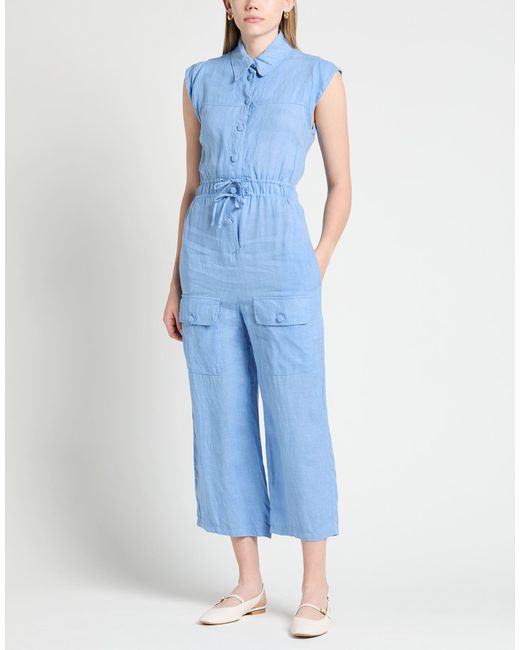 ACTUALEE Blue Jumpsuit Linen