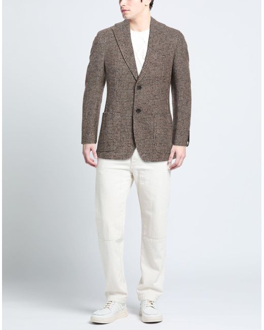 Windsor. Brown Camel Blazer Virgin Wool, Polyamide for men