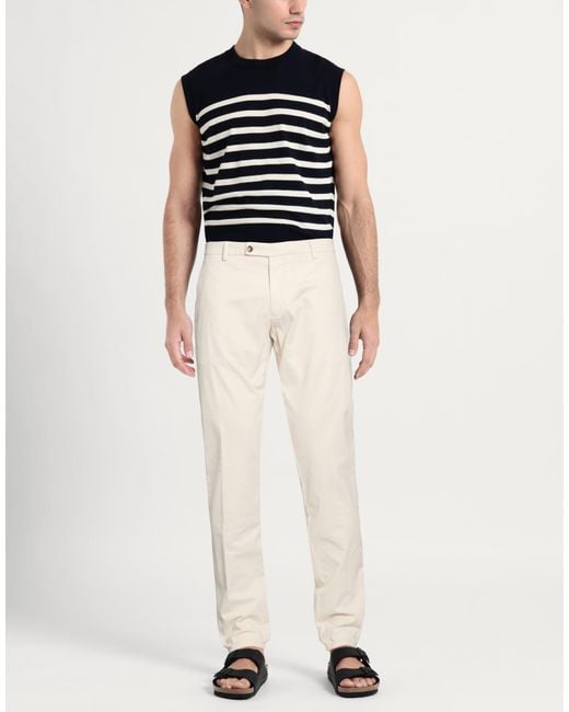 Berwich Natural Cream Pants Cotton, Elastane for men