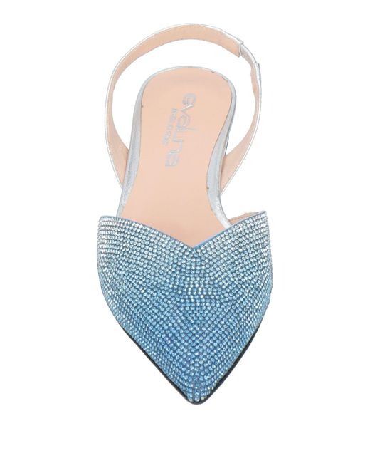 Evaluna White Ballet Flats Leather, Synthetic Fibers