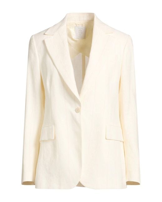 Eleventy White Platinum Ivory Blazer Linen, Wool