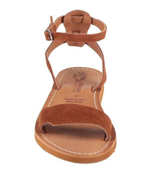 STELLA D'OTRANTO Brown Tan Sandals Leather