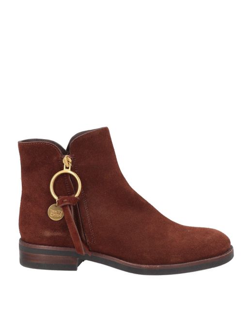 See By Chloé Brown Ankle Boots Leather