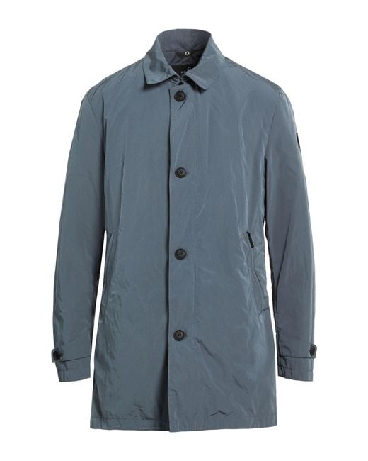 Milestone Blue Overcoat & Trench Coat Polyester, Polyamide for men