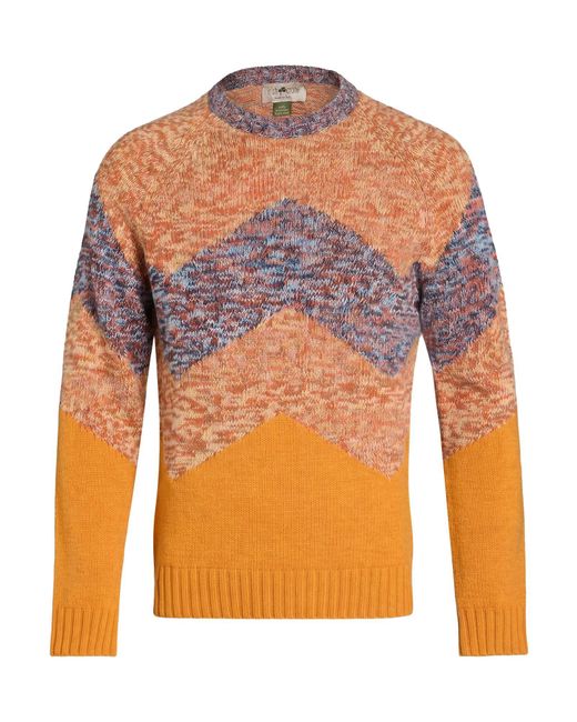 Irish Crone Orange Sweater Virgin Wool for men