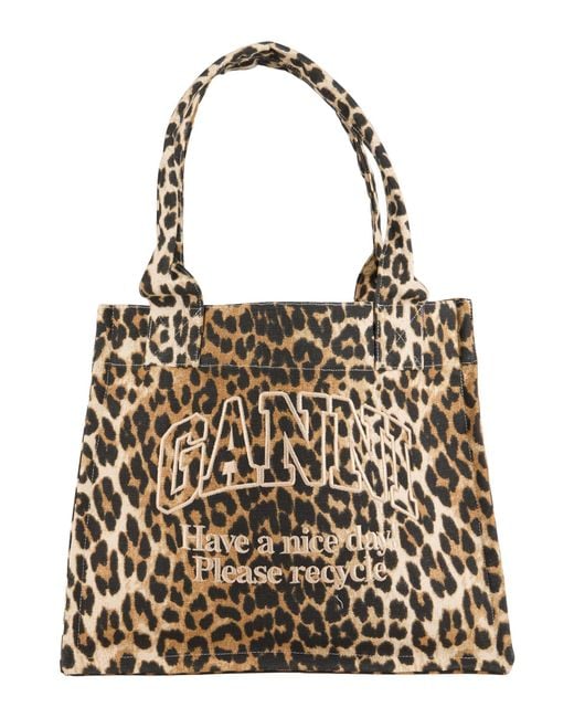 Ganni Brown Handbag Recycled Cotton