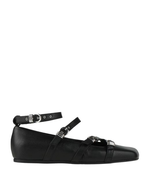 Vic Matié Black Ballet Flats Leather