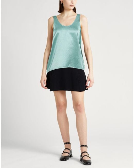 LE17SEPTEMBRE Blue Tank Top Wool, Silk