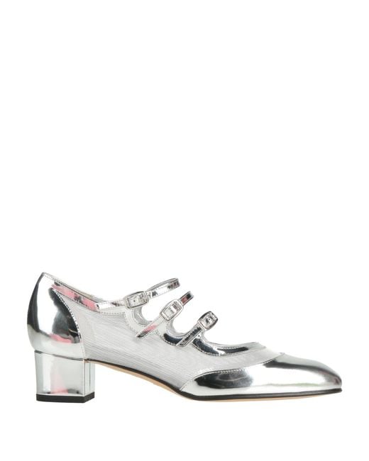 CAREL PARIS White Pumps Leather, Textile Fibers