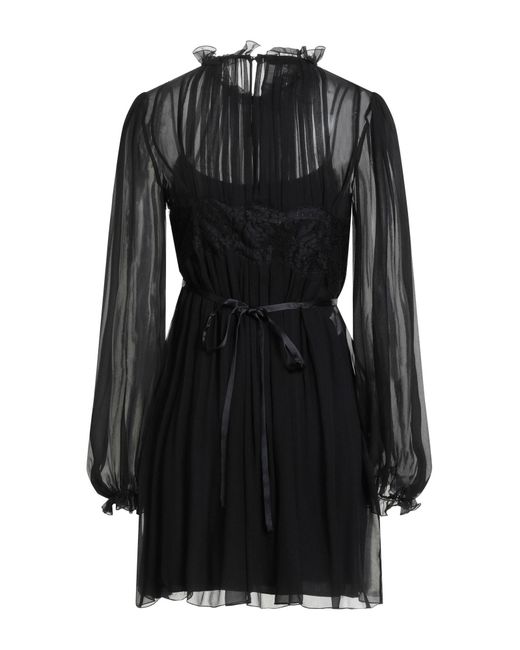 Alberta Ferretti Black Mini Dress Silk, Polyamide, Viscose