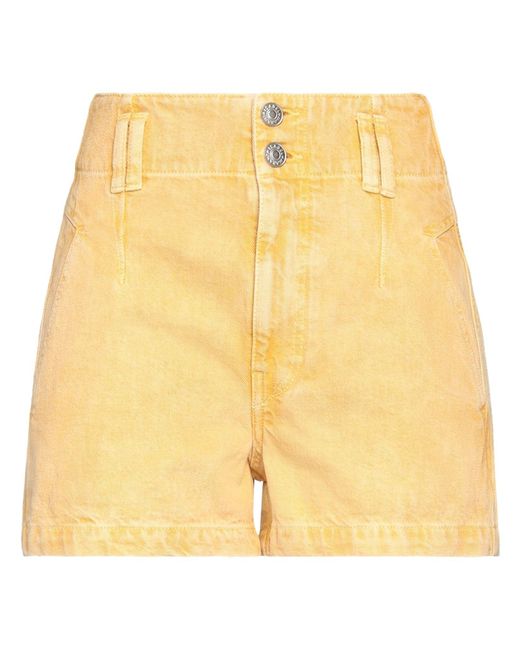 Isabel Marant Yellow Denim Shorts Cotton