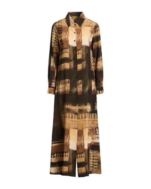 Momoní Metallic Military Maxi Dress Silk
