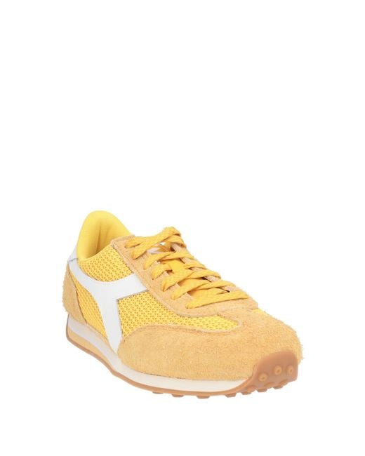 Diadora Yellow Sneakers Textile Fibers, Leather for men