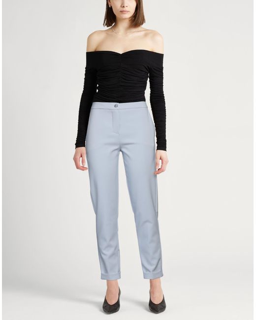 Sandro Ferrone Blue Pants Polyester, Elastane
