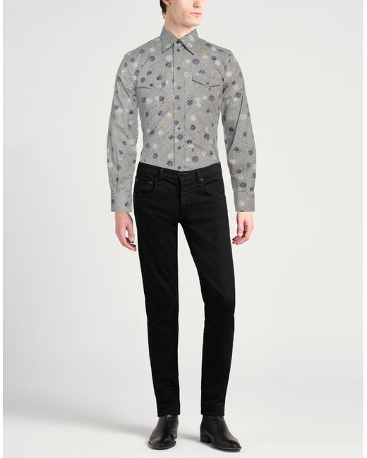 Dolce & Gabbana Gray Shirt Cotton, Elastane for men