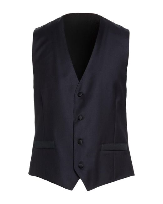 Lardini Blue Tailored Vest Wool for men
