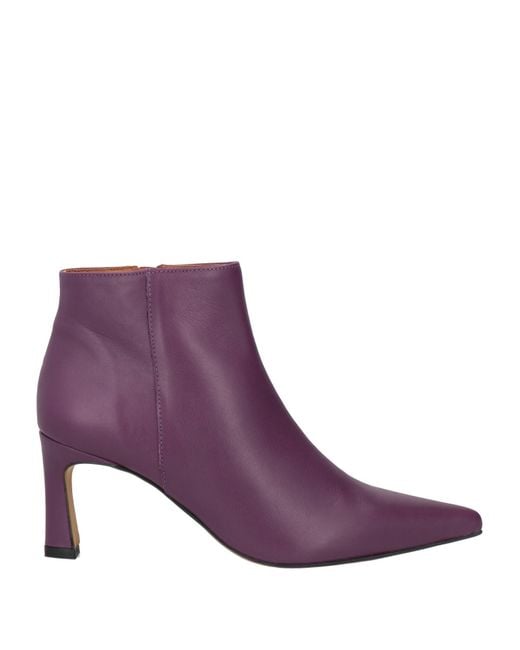 Angel Alarcon Purple Ankle Boots Leather