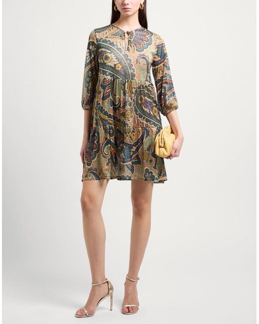Siyu Green Mini Dress Polyester, Polyamide