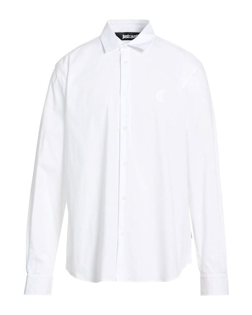 Just Cavalli White Shirt Cotton, Polyamide, Elastane for men